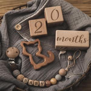 Bloc en bois artisanal de style nordique pour <span class=keywords><strong>la</strong></span> croissance de bébé, commémorant <span class=keywords><strong>la</strong></span> pleine lune, fait main, en forme de carré, pour les étapes importantes de <span class=keywords><strong>la</strong></span> <span class=keywords><strong>naissance</strong></span> - Product Image 4