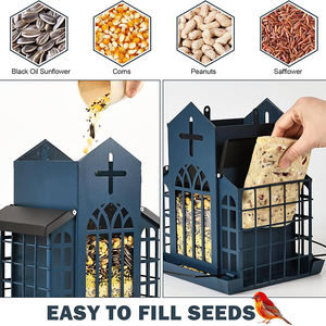 5lb चर्च के वेदरप्रूफ सूट फीडर्स का उपयोग करना आसान है, जो धातु पक्षी फीडर फांसी स्टेशन के लिए - Product Image 4