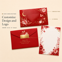 Ensemble de papeterie personnalisée avec papier à lettres floral brillant, enveloppe, carte de vœux, invitation de mariage, anniversaire, OEM ODM, cadeau