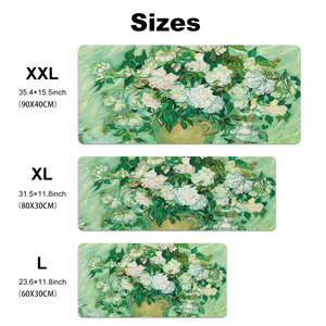 Van gogh vert fleur peinture grand tapis de souris en caoutchouc PC ordinateur tapis de souris de jeu tapis de bureau verrouillage bord de CS GO LOL tapis de bureau - Product Image 3
