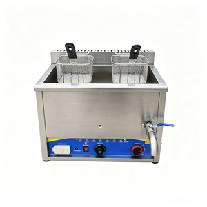 Friteuse à gaz thermostatée professionnelle 20L en acier inoxydable avec panier pour poulet frit, frites et snack-bars - Product Image 6