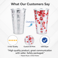 Vaso de Aluminio Reutilizable con Recubrimiento PVD Mágico sin Costuras, Impresión Personalizada a Color, Reciclable, de Grado Alimenticio, que Cambia de Color
