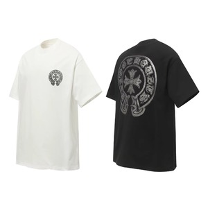 Vente en gros transfrontalière exclusive CH Croma Cotton <span class=keywords><strong>Cross</strong></span> <span class=keywords><strong>T</strong></span>-shirt à manches courtes uni infroissable décontracté blanc pour hommes et femmes - Product Image 4