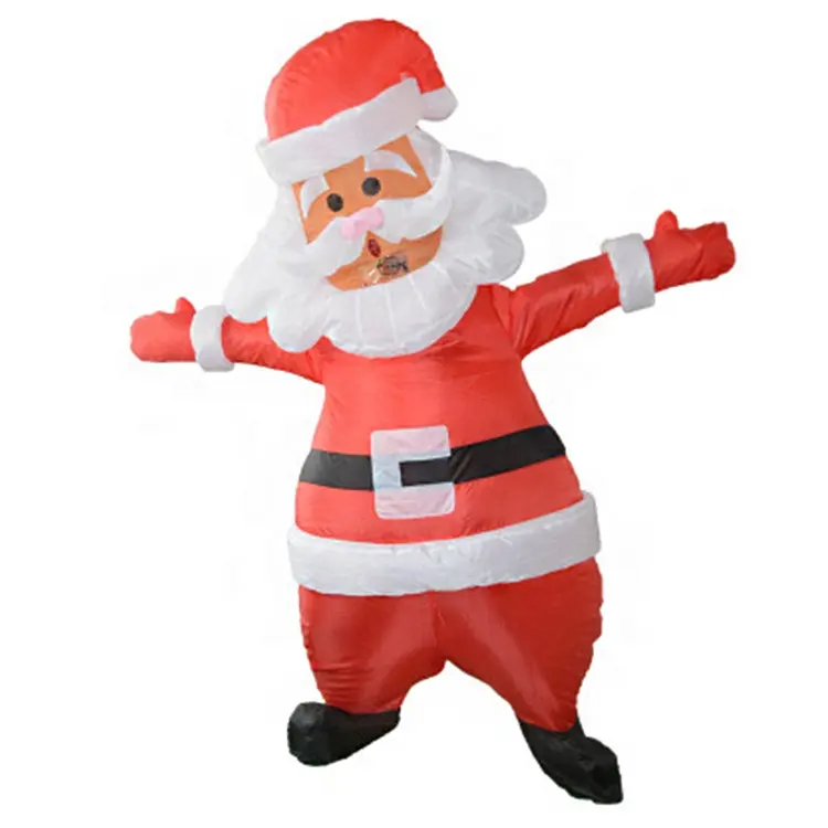 Factory Price Customizable Size Adult Children Smiling Santa Claus Holiday Party Giant Inflatable Costume