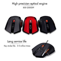 Souris optique sans fil 2,4 GHz pour ordinateur portable et de bureau avec récepteur USB, rétroéclairage LED, accélération 14 pouces/s, 2 boutons, en stock