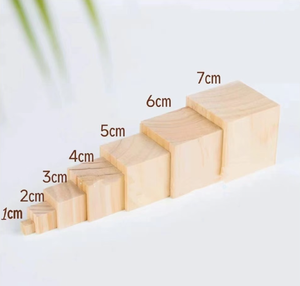 Chưa hoàn thành vuông sồi gỗ khối tự nhiên DIY khối gỗ phụ kiện đồ chơi cho trẻ em đánh bóng kỹ thuật - Product Image 5