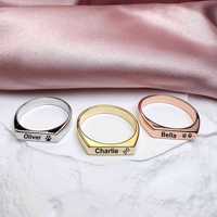 Personalisierter Namensring aus 316L Edelstahl, Gravierter Schmuck, Haustier-Abschlussring