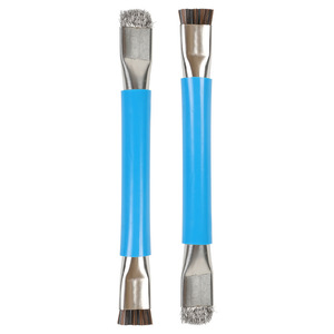 Double-headed Stiff Bristle <b>Brush</b> Blue Silicone Handle For Mobile Phone Repair Circuit Board Cleaning <b>Dust</b> Removal - Product Image 1