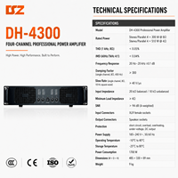 Amplificador de Potencia Profesional de 4 Canales, 800W*2+1200W, Clase H, para Altavoces y Subwoofer, Sistema de Sonido para Conciertos al Aire Libre, Carcasa Metálica