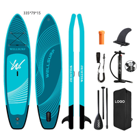 Tabla de Paddle Surf Inflable de 11' (32" de Ancho, 6" de Grosor) Resistente con Remo Ajustable, Mochila, Bomba y Correa