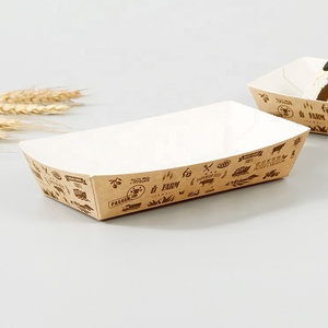 Cetak kustom Logo sekali pakai kertas bungkus Sushi nampan makanan wafel Crepe kotak nampan makanan perahu - Product Image 2