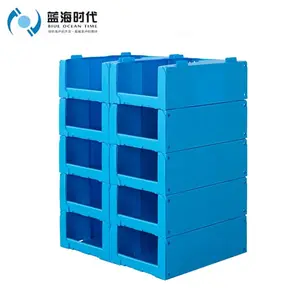 Correx stackable picking bins corflute plastic storage boxes for clothes warehouse