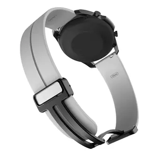 CAOWTAN Bracelet de montre à boucle pliante magnétique 22mm 20mm pour Huawei Bracelet en silicone pour Samsung Galaxy Bracelet de montre 6 5 4 Bracelet de sport - Product Image 6