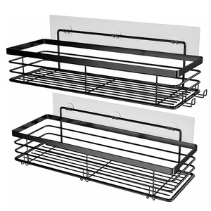 Phòng Tắm Organizer Kệ Lưu Trữ Nhà Bếp Giá Treo Tường Dính Vòi Hoa Sen Caddy Giỏ Kệ Với 5 Móc - Product Image 2