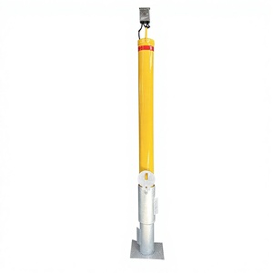 Tiang Penanda Jalan, <span class=keywords><strong>Bollard</strong></span> Parkir Luar Ruangan, <span class=keywords><strong>Bollard</strong></span> Logam Baja Dapat Dikunci dengan Kunci, Dapat Dilepas, <span class=keywords><strong>Bollard</strong></span> Tanam di Tanah dengan Selubung Bor Inti - Product Image 4