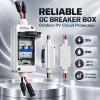Pemutus Sirkuit DC Tipe A 32A 1000VDC IEC 60947-2 Miniatur untuk Solar PV Tahan Air IP65 MC4 Pre-wired CE