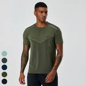 Custom Logo Gym Clothes Men Breathable Quick Dry Short Sleeve Running Fitness Tops Crew Neck Sports Shirts Gym T Shirt For Men