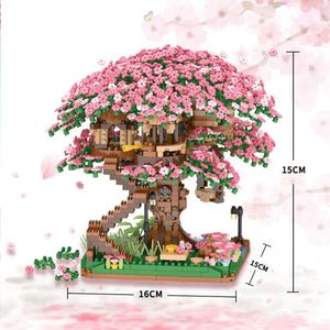 Jouet de construction Romantique en briques : Blocs de construction Mini Maison Arbre Sakura, Jouets de rue et de ville - Product Image 5