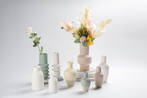 Adornos de hotel de estilo europeo nórdico, jarrones de mesa de porcelana <span class=keywords><strong>mate</strong></span> decorativos de cerámica - Product Image 3