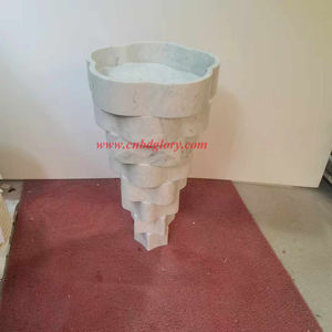 Lavabo Ovalado de Mármol Irregular Moderno con Desagüe Fácil de Limpiar para Baño - Product Image 6