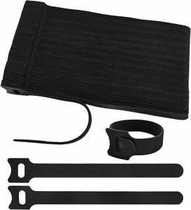 Attaches en nylon écologiques double face, auto-adhésives, à crochets et boucles, en forme de T, réglables, pour câbles - Product Image 1