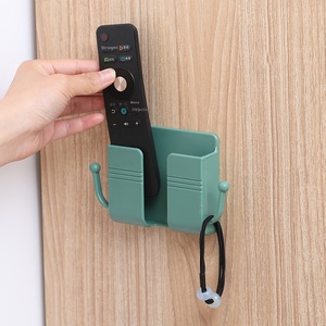 Rak Dinding Tempel untuk <span class=keywords><strong>Remote</strong></span> AC TV, Tempat Penyimpanan, dan Bracket Pengisi Daya Ponsel di Samping Tempat Tidur dengan Pengait - Product Image 3