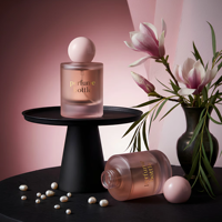 Flacon de parfum miniature cylindrique de haute qualité, nouveau design, avec bouchon rose