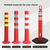 Poteau de signalisation flexible en PU personnalisable de 75 cm, réfléchissant, amovible, barrière de circulation, protection IP68, batterie rechargeable