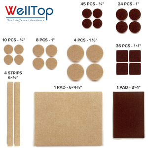 WELLTOP Nouveautés Offre Spéciale Accessoires de Meubles Patins de Protection pour Sols en <span class=keywords><strong>Bois</strong></span> Patins en <span class=keywords><strong>Feutre</strong></span> pour Pieds de Table, Canapé et Chaise - Product Image 2