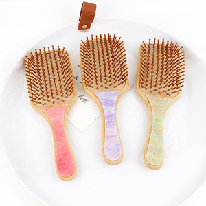 2025 mode naturel en bois bambou acrylique Hari brosse antistatique cuir chevelu Massage coussin d'air marbre peigne pour tous les Types Hari - Product Image 4