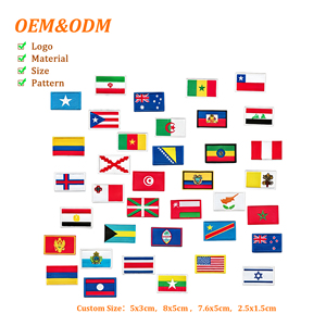 Patchs brodés à crochets et boucles OEM/ODM de <span class=keywords><strong>petite</strong></span> taille 5*3 8*5, drapeaux nationaux mixtes, certifiés CE, badges Velcro multi-pays pour sacs et chapeaux - Product Image 1
