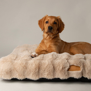 Cojín suave y cálido de felpa de piel sintética de conejo respetuoso con el medio ambiente lavable rectangular al por mayor funda extraíble almohada de lujo camas para perros - Product Image 4