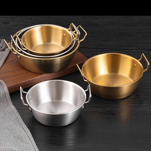 304 Aço Inoxidável Coreano Cozinha Tigela Double Ear Snacks Arroz Vinho Tigelas com Alça Molho Tempero Prato Food <span class=keywords><strong>Container</strong></span> - Product Image 1