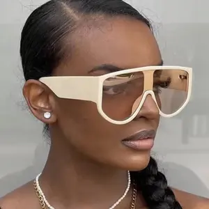 2024 большие квадратные солнцезащитные очки для мужчин и женщин брендовые дизайнерские бежевые Модные солнцезащитные очки оптом цельные солнцезащитные очки с логотипом на заказ