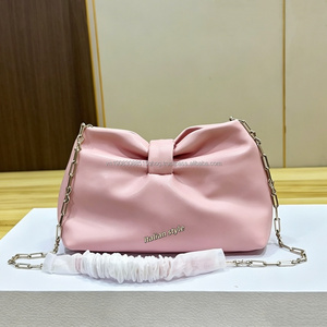 Sac de soirée élégant blanc avec chaîne et nœud, vente en gros à bas prix, pochette de luxe pour femme - Product Image 3