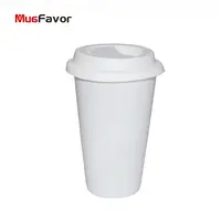 MugFavor-taza de café de cerámica personalizada por sublimación, con tapa blanca y de color, MCF11