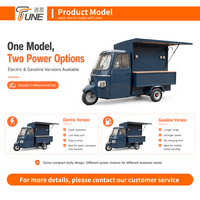 Carrito de Comida Eléctrico Premium Tune Piaggio Ape de Tres Ruedas, Barra de Jugos Móvil para Festivales de Música, Venta al Por Mayor