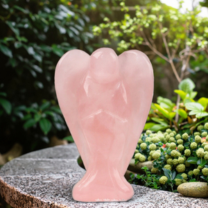 Ingrosso angelo di cristallo di quarzo rosa naturale figurina inciso a mano a tema d'amore angelo per i regali - Product Image 2