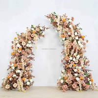 Décoration Florale de Mariage Luxe Bohème Terracotta Rouille Soie Vente en Gros Guirlande d'Angle pour Arche de Mariage