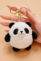 Porte-clés mignon en peluche panda avec mousqueton, 10 cm, en coton PP doux, personnalisable pour sacs à bandoulière