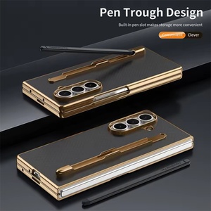 Funda de Teléfono con Textura de Fibra de Carbono para Samsung Z Fold 7 6 5 4 3, con Lápiz Óptico, Película de Vidrio Templado y Protección Antigolpes - Product Image 6