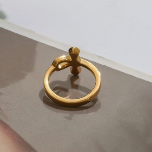Custom Rose Gold Plated Stainless Steel Cross <b>Snake</b> <b>Ring</b> Zircon Waterproof Non-fading Luxury High-end Fashion <b>Ring</b> for Women - Product Image 5