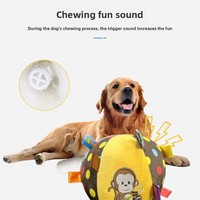 Ballon de football pour animaux de compagnie, jouet pour chien, pour divertissement autonome, soulage l'ennui, aide à nettoyer les dents, ballon en peluche pour animaux, jouet pour animaux