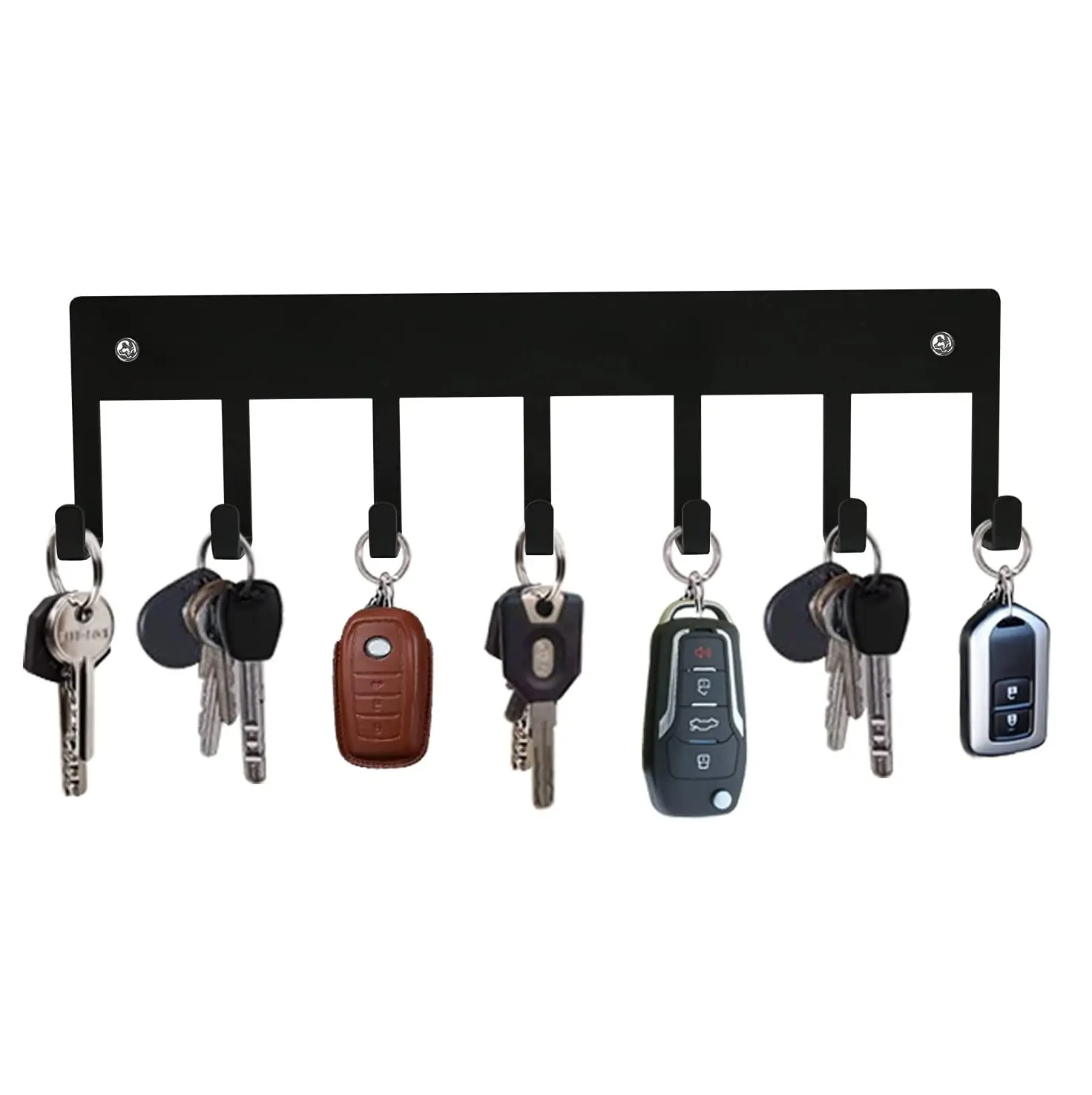 RUIMEI Key Organizer Rack with Screws and Sticker for Entryway, Kitchen, Bedroom, Organize Car Keys, House Keys and More