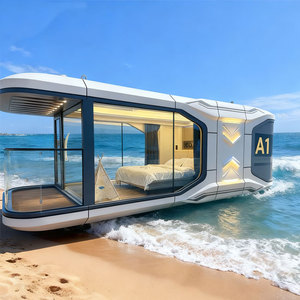 Maison capsule spatiale moderne Villa préfabriquée Pod |   Cabine <span class=keywords><strong>de</strong></span> glamping <span class=keywords><strong>de</strong></span> luxe, maison modulaire, appartement, hôtel, utilisation en station balnéaire |   Vente en gros d'usine - Product Image 1