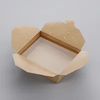 Caja de Papel Kraft Biodegradable para Pollo Frito con Logotipo Impreso, Caja de Papel Kraft para Frutas, Empaque para Alimentos, Ensaladas, Comida Rápida para Llevar