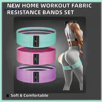 Aoc Nouveauté : Ensemble de 3 bandes de résistance légères en tissu et latex pour entraînement à domicile, confortables pour les hanches, avec sac en maille pour la gym