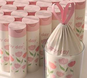 Bolsa de Basura de PE con Cordón, Resistente a Desgarros, con Bolsas de Basura Desechables Reciclables para Uso en el Hogar y la Oficina, Impresión Personalizada - Product Image 6