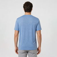 T-shirt col V 100 % laine mérinos pour homme, 16,5 microns, 150 g/m², jersey simple, couche de base extérieure, OEM