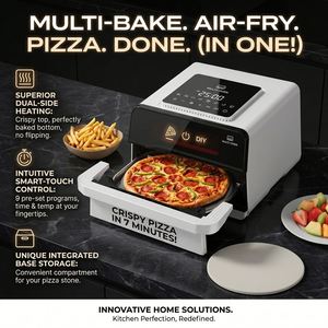 Four à Friture Sans Huile 6L 12 pouces 2100W Double Tension Numérique 9 Menus Pierre à Pizza Antiadhésive Fenêtre Appareil de Cuisine Vente en Gros Usine - Product Image 2